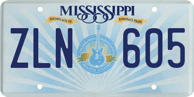 MS license plate ZLN605