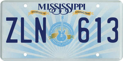 MS license plate ZLN613
