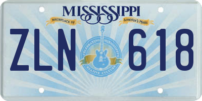 MS license plate ZLN618