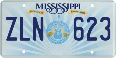 MS license plate ZLN623