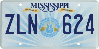 MS license plate ZLN624
