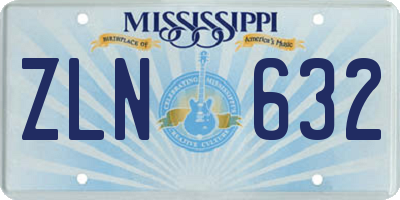 MS license plate ZLN632