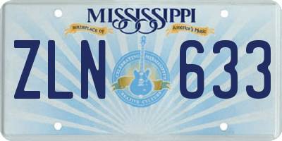 MS license plate ZLN633