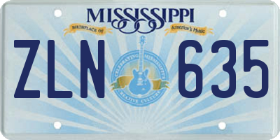 MS license plate ZLN635