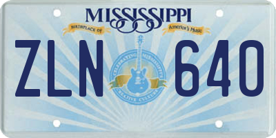 MS license plate ZLN640