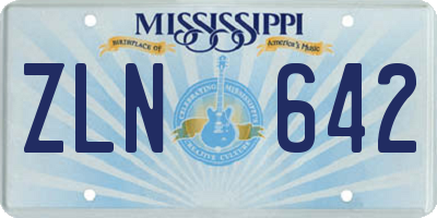 MS license plate ZLN642