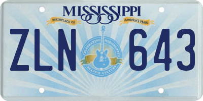 MS license plate ZLN643