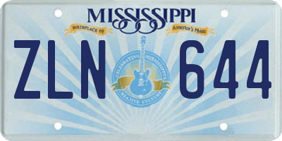 MS license plate ZLN644