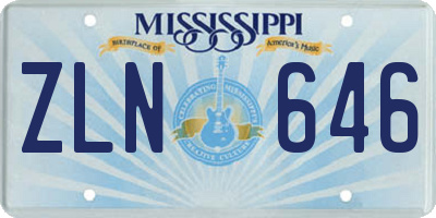 MS license plate ZLN646