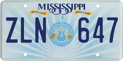 MS license plate ZLN647
