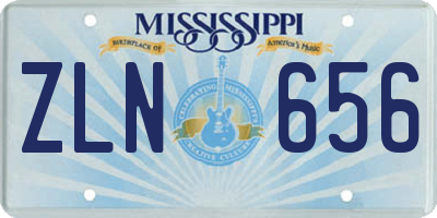 MS license plate ZLN656