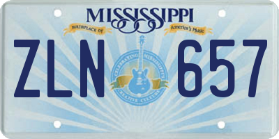 MS license plate ZLN657