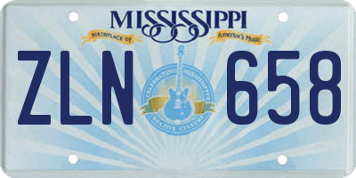 MS license plate ZLN658