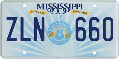 MS license plate ZLN660
