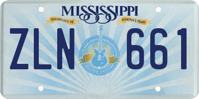MS license plate ZLN661