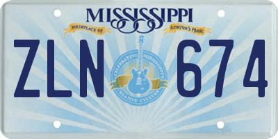 MS license plate ZLN674