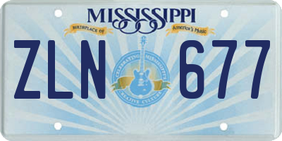 MS license plate ZLN677