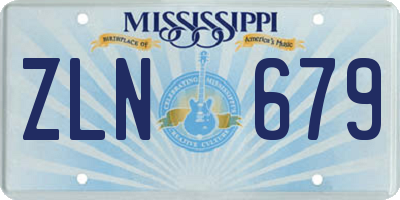 MS license plate ZLN679