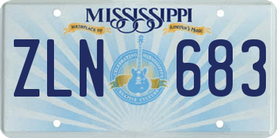 MS license plate ZLN683