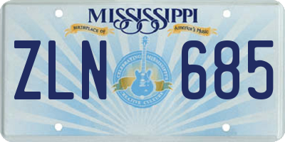 MS license plate ZLN685