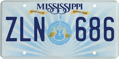 MS license plate ZLN686