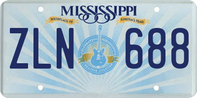MS license plate ZLN688