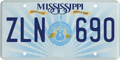 MS license plate ZLN690