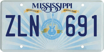 MS license plate ZLN691
