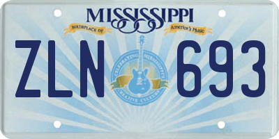MS license plate ZLN693