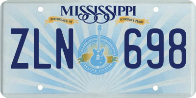 MS license plate ZLN698