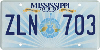 MS license plate ZLN703
