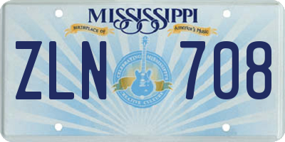 MS license plate ZLN708