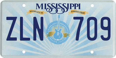 MS license plate ZLN709