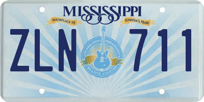 MS license plate ZLN711