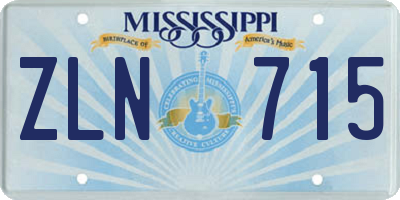 MS license plate ZLN715