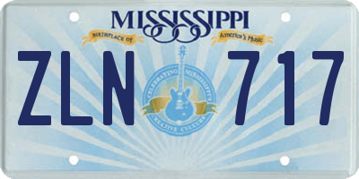 MS license plate ZLN717