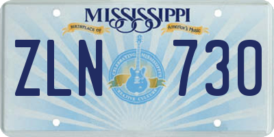 MS license plate ZLN730