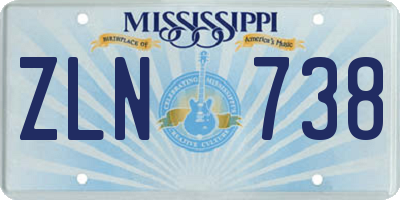 MS license plate ZLN738