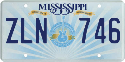 MS license plate ZLN746