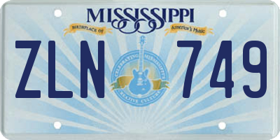 MS license plate ZLN749