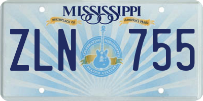 MS license plate ZLN755