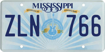 MS license plate ZLN766