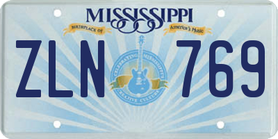 MS license plate ZLN769