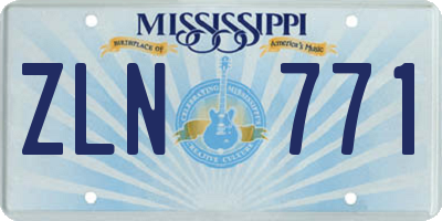 MS license plate ZLN771