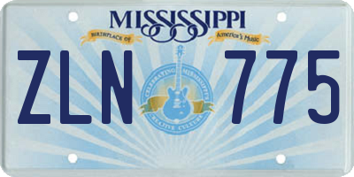 MS license plate ZLN775