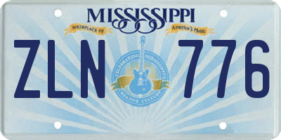 MS license plate ZLN776