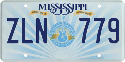 MS license plate ZLN779