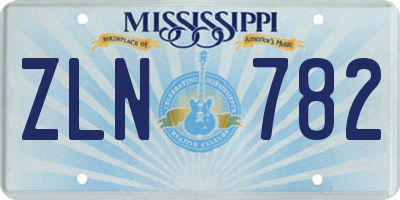 MS license plate ZLN782
