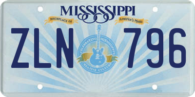 MS license plate ZLN796