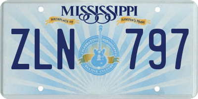 MS license plate ZLN797